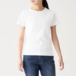 无印良品 muji 女式 双罗纹编织 圆领短袖t恤