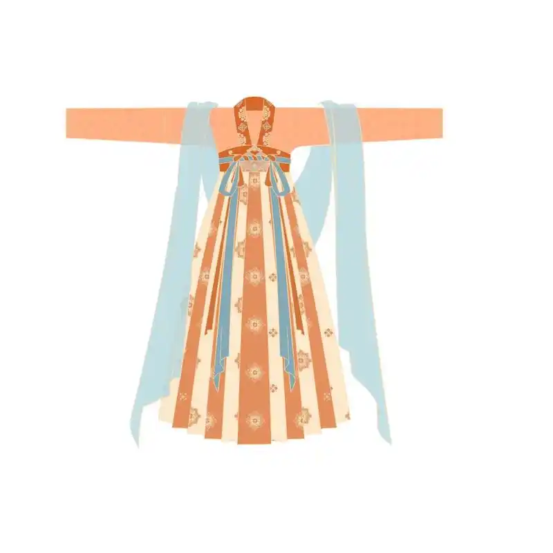 唐齐胸襦裙出稿.#汉服设计 #原创设计 #汉元素 #古风 # - 抖音