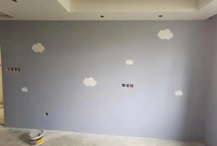 立邦乳胶漆婴儿蓝云朵点缀