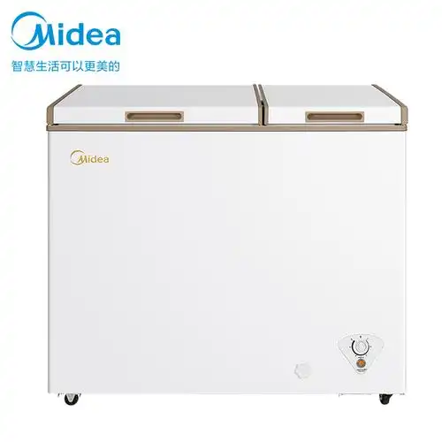 美的midea202升家用冰柜双顶开双温柜一级能效省电低音卧式冰箱bcd202