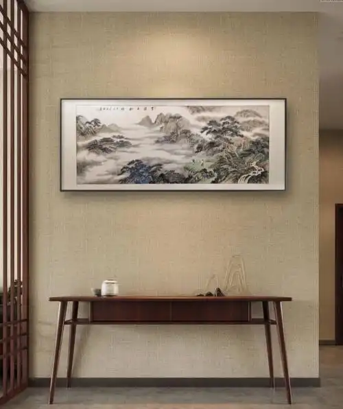 端景挂画客厅墙高档手工绘画山水仿古