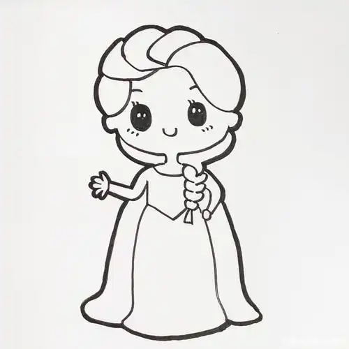 艾莎简笔画冰雪奇缘爱莎|纯艺术|绘画|w王振艾莎简笔画简答又漂亮