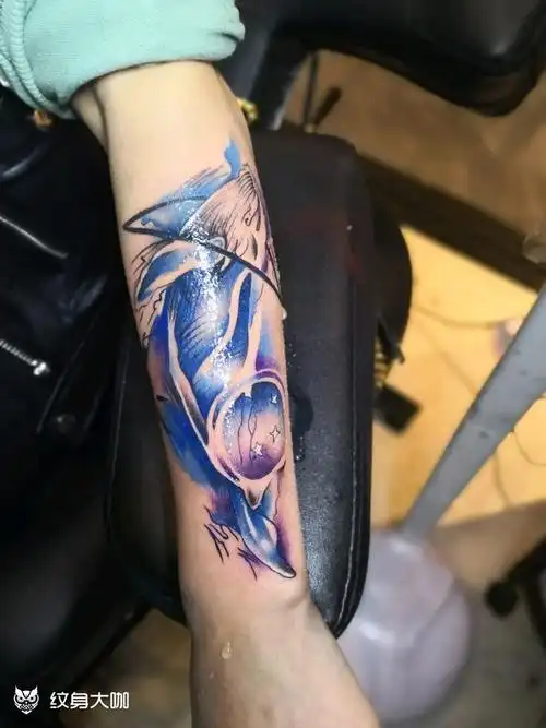 鲲_纹身图案手稿图片_老范的纹身作品集
