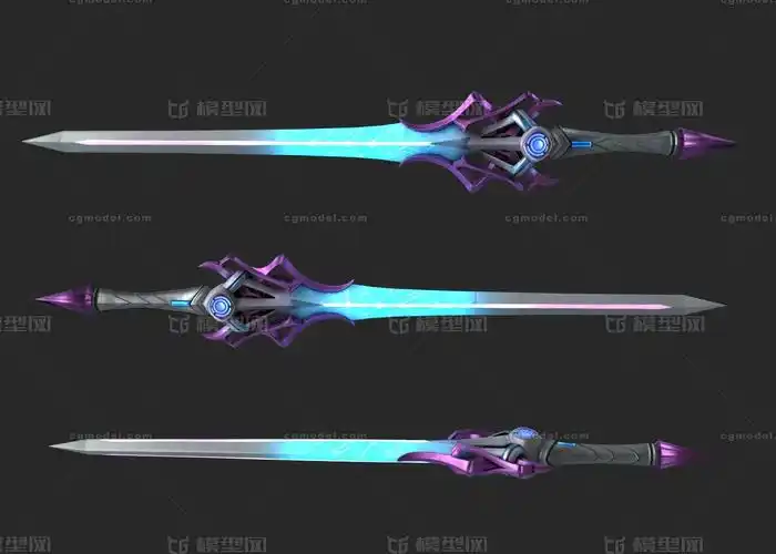 次时代 科幻未来 炫酷长剑 激光剑_冰是沉默的水作品_武器冷兵器_cg