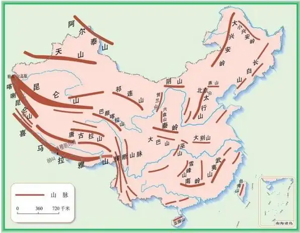 课程实践与探究丛书(3)写出下列山脉两侧的地形区名称:大兴安岭太行