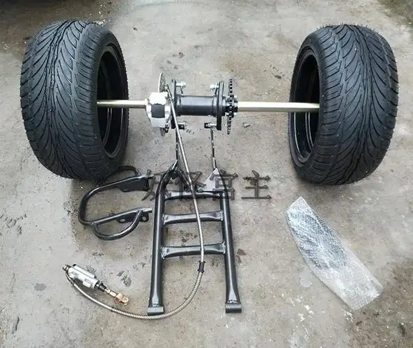 沙滩车配件两轮改装三轮摩托车后桥悬挂12寸刀锋铝轮加厚真空轮胎