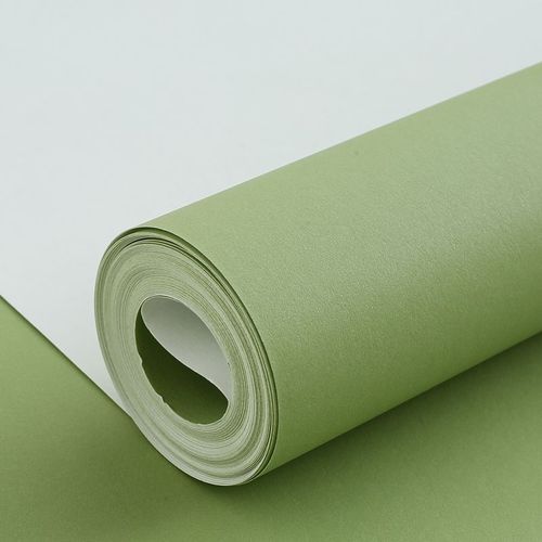 嫩绿色简约素色防水墙纸 卧室客厅餐厅直播背景 轻奢浅绿纯色壁纸