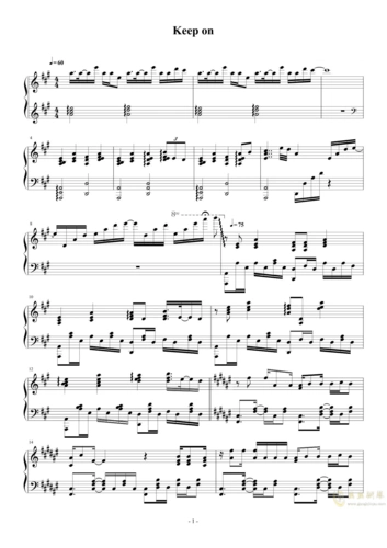 吉他谱 欧美日韩  >>数码宝贝-keep on
