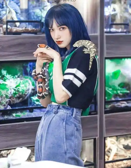 都说rose朴彩英蓝发很潮酷,看了程潇的蓝色发型,瞬间心动了_头发_颜色