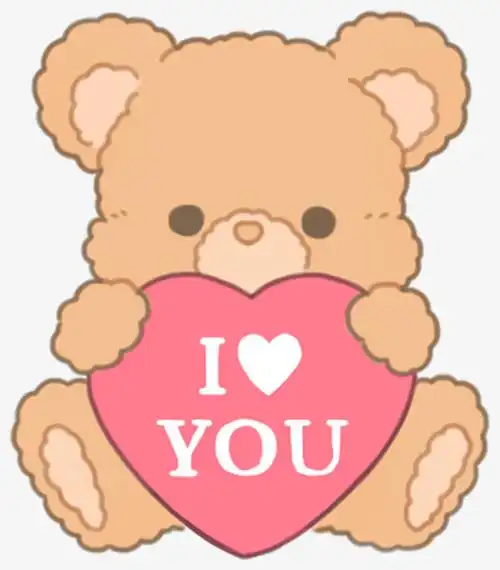 小熊抱着的爱心
