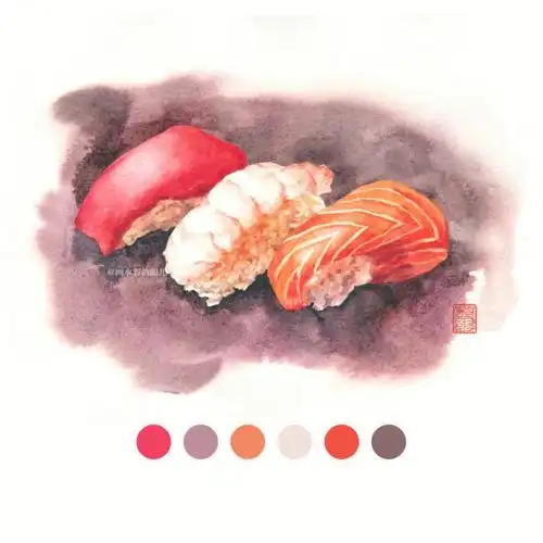 新画材试用速涂一份寿司