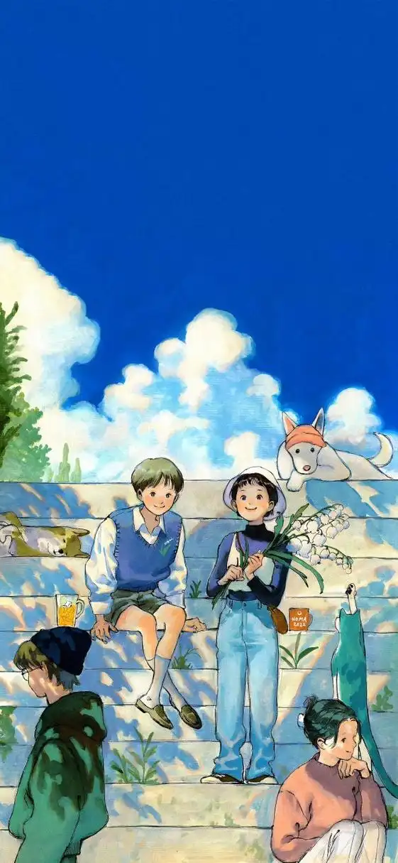 韩国插画师noma人物场景插画欣赏,作品充满了青春故事的气息.