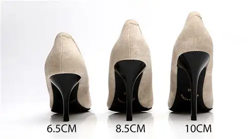 春秋2016真皮裸色高跟鞋女士细跟黑色尖头优雅职业ol蛇纹绒面单鞋