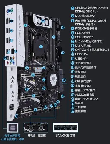 华南金牌x99-tf电脑主板cpu套装ddr3/ddr4内存游戏台式机2678v3