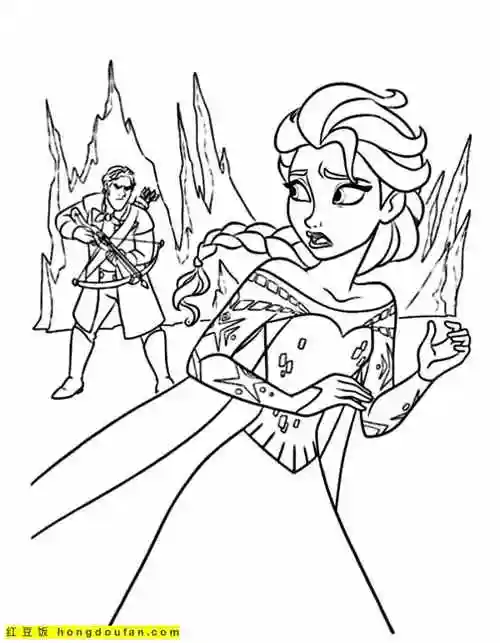 12张动画电影《冰雪奇缘2》公主小雪人涂色图片免费下载-红豆饭小学生