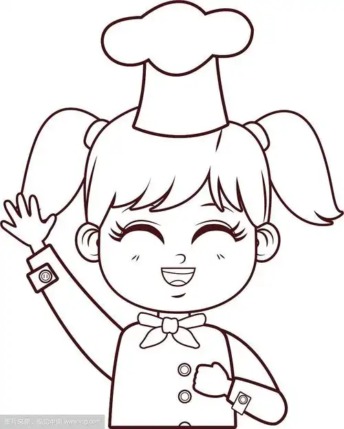 可爱的女厨师卡通