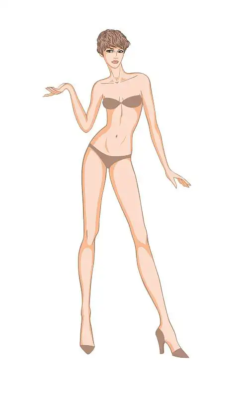 服装设计的彩色女性模特模板图片