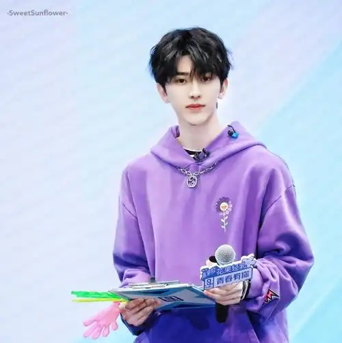 蔡徐坤紫色卫衣