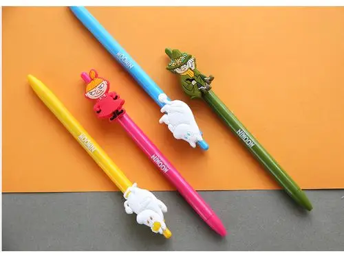 韩国创意文具卡通moomin姆明亚美中性笔学生笔 黑色水笔 签字笔