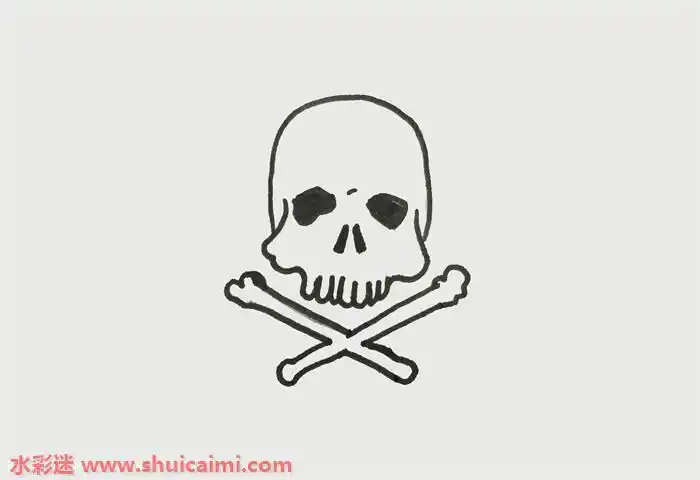 骷髅简笔画的画法步骤图解