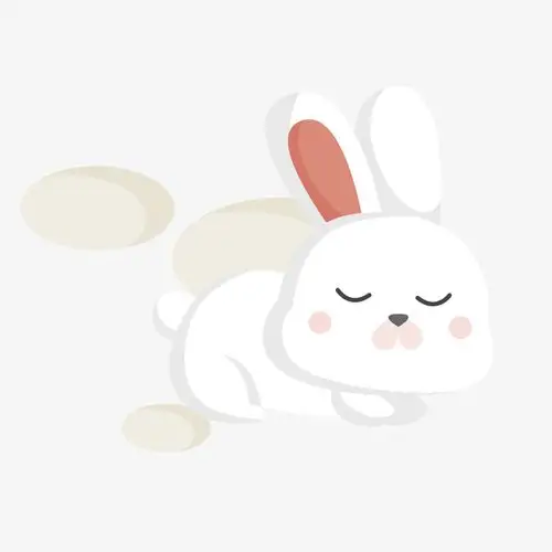睡着的兔子矢量图