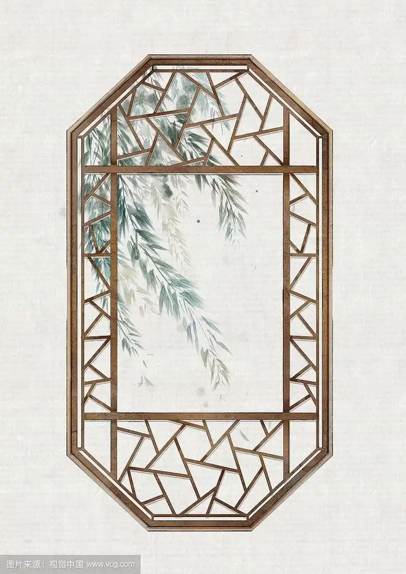 中国风古风窗户窗棂插画