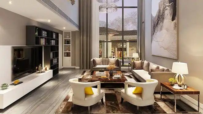 北京客厅别墅装修案例_样板间效果图_实景图 – 北京尚层装饰