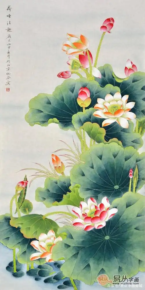 "出淤泥而不染,濯清涟而不妖",名家国画荷花图欣赏