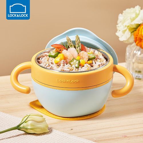 乐扣乐扣宝宝辅食碗婴儿碗注水保温碗不锈钢碗儿童餐具幼儿吃饭餐碗