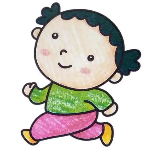 带颜色的儿童画有人物简笔画