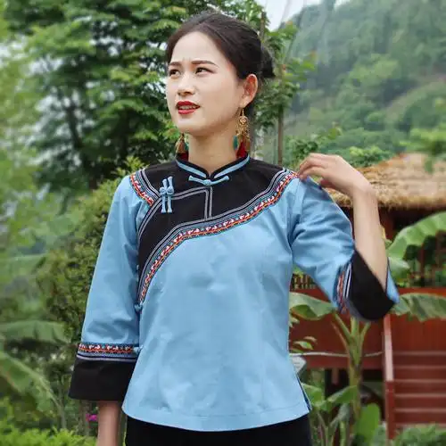 布依族服饰贵州少数民族三月三服装装盘套装两件件套民族服装