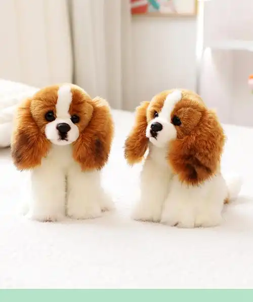 可爱仿真查理士王小猎犬毛绒玩具狗狗玩偶公仔小狗摆件抱枕布娃娃