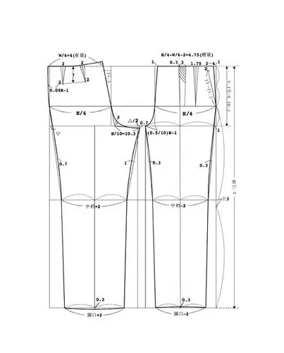 分享裤子基本制版图