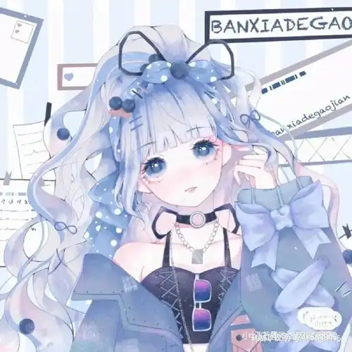 女生蓝色系头像