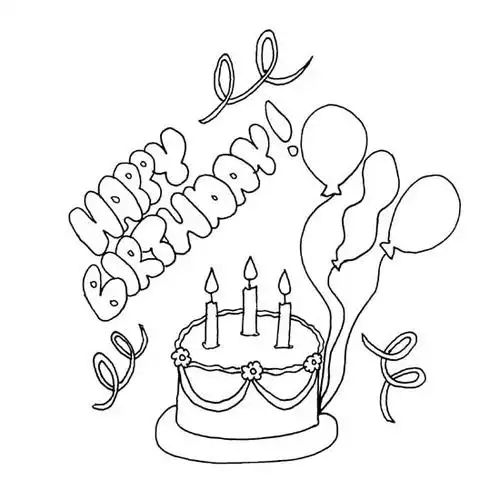 happybirthday生日蛋糕简笔画