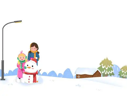 堆雪人 冬天卡通人物 节气冬季 背景冬天背景卡通雪人原创素材冬天