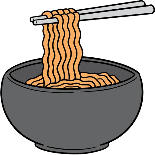 noodle bowl with chopsticks - 素材 - canva可画