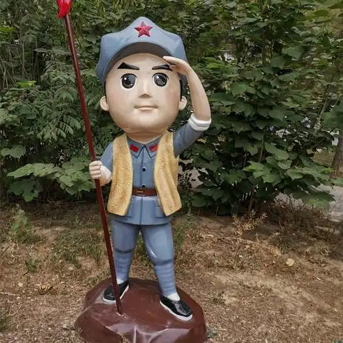 玻璃钢卡通小红军雕塑红色主题雕塑
