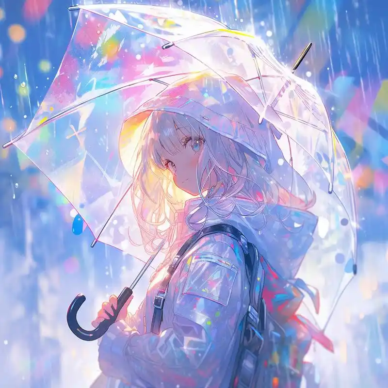 光影交织下的少女#二次元# #ai绘画# #二次元美图