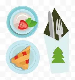 西餐餐具卡通手绘图标