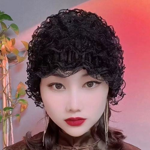 中老年遮白发的头饰夏季神器蕾丝帽子薄款新款女士洋气包头帽妈妈