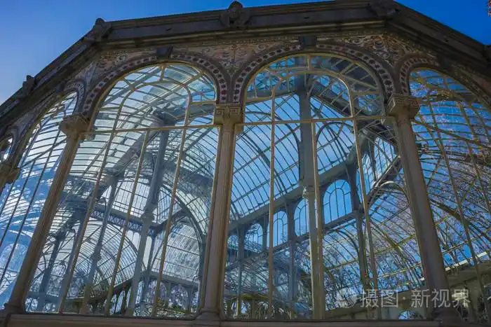 水晶宫殿在丽池公园马德里,西班牙