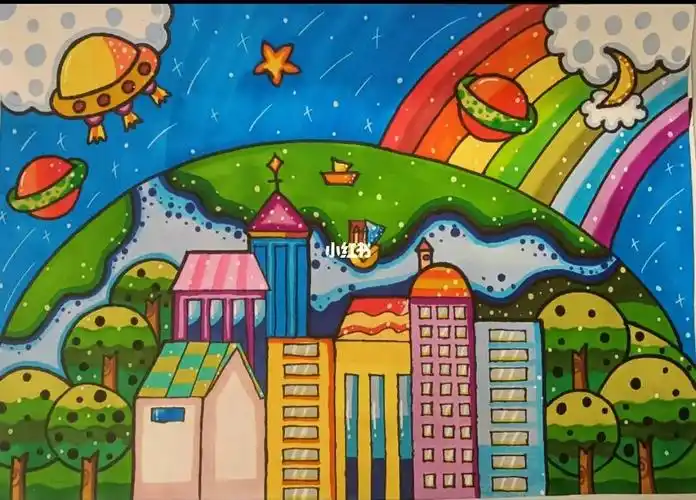 儿童主题画未来世界