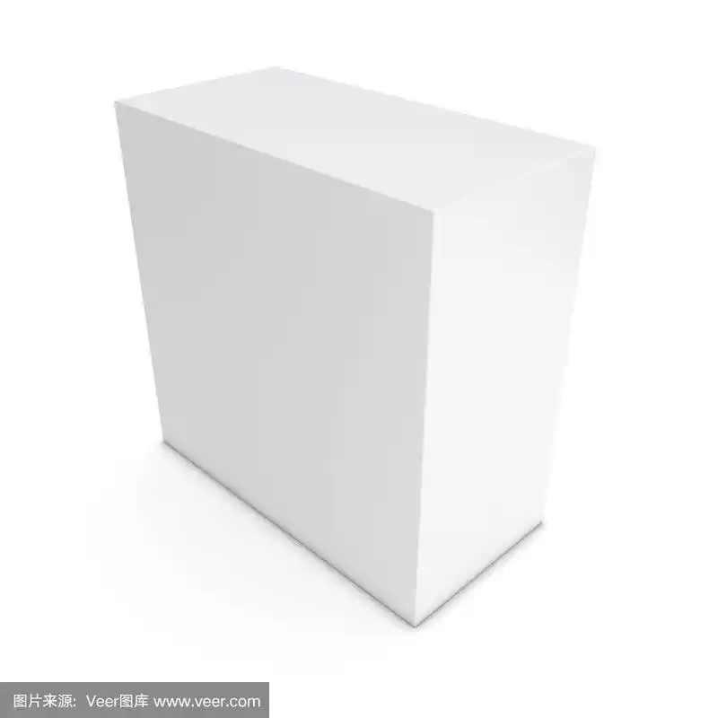 空白白色长方体孤立在白色背景