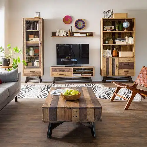 美式乡村风格实木五斗柜客厅置物架落地原木柜子客厅装饰柜餐边柜