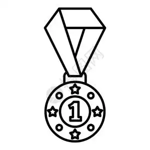 青铜涂层在白色背景上隔离的网络设计围栏奖牌图标大纲样式插画