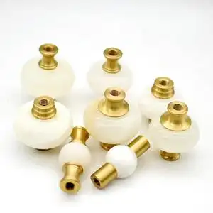 卧式床头全铜云石台灯中柱配件大理石黄铜连接件灯饰配件diy维修