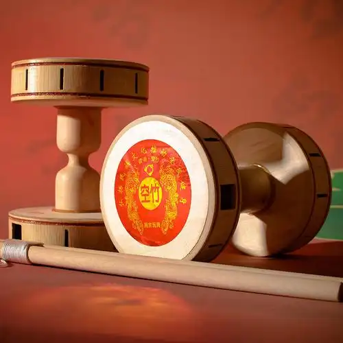 空竹木制 传统手工竹木单/双头空竹初学空竹配杆线校园学生空竹 双轮