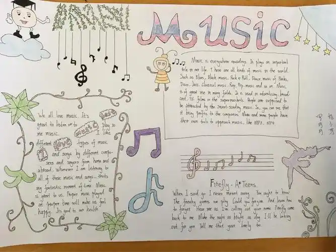 class 13,senior 1 音乐主题英语手抄报作业