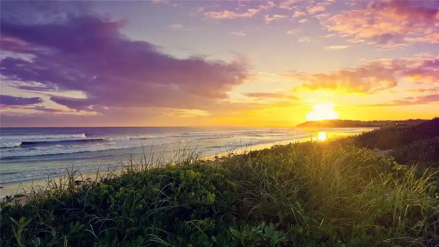 海面落日风景高清桌面壁纸